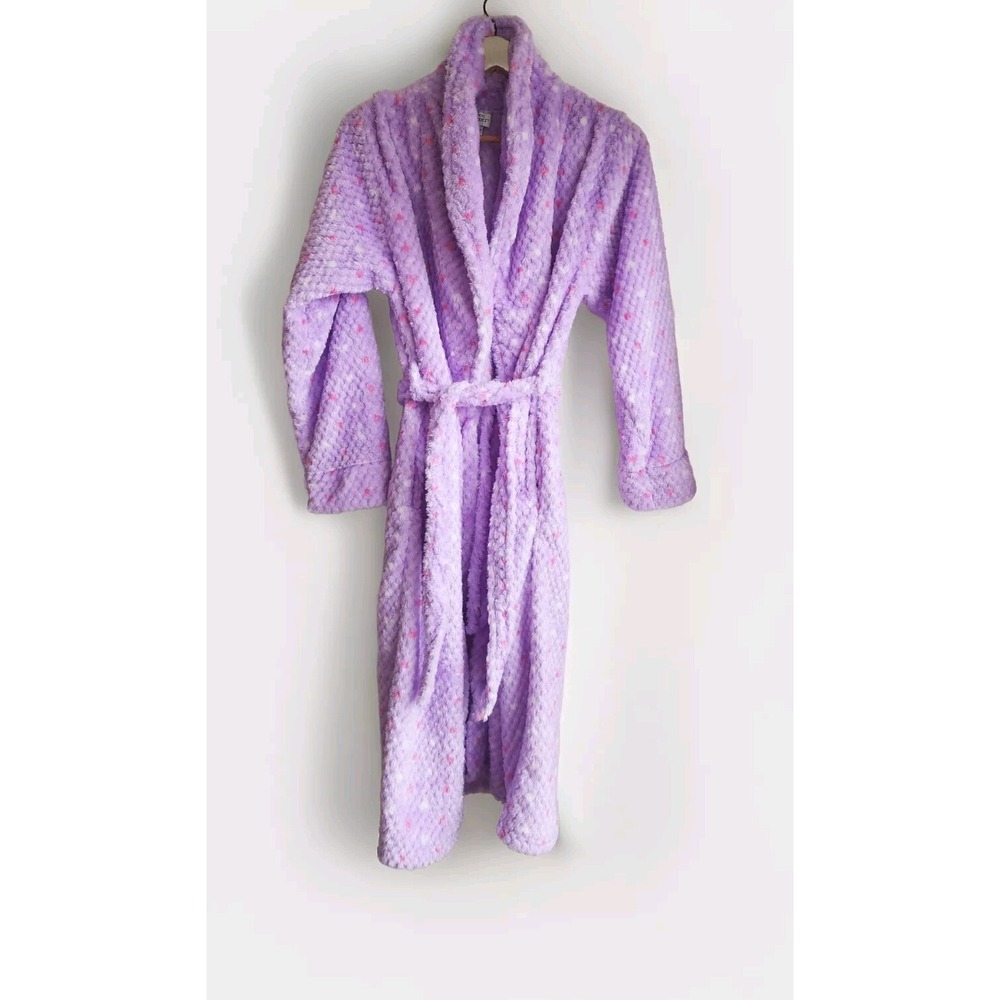 Cozee Corner Women's Comfy Plush Robe Pockets Size L purple